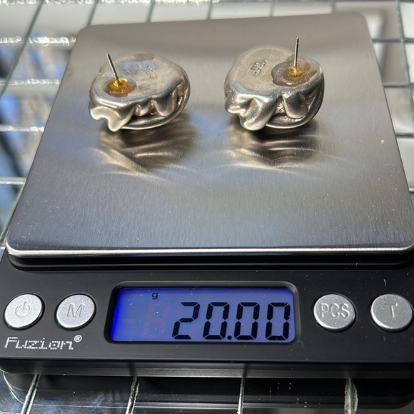 925 Sterling Silver 20g Vintage Knot Pierced Earrings - Picture 5 of 5